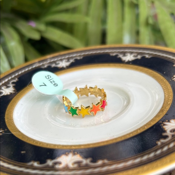 Colorful Star Sterling Silver Kids Ring - Picture 2 of 8